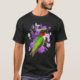 Hummingbird Butterfly Flowers Cute Hummingbird Lov T-Shirt