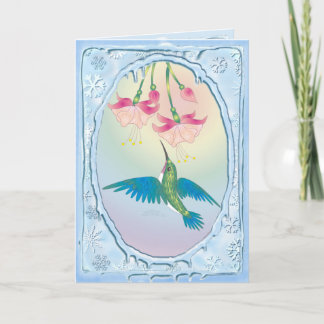 HUMMINGBIRD by SHARON SHARPE Holiday Card