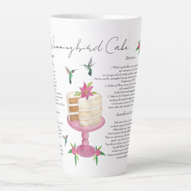 Hummingbird Cake Recipe Latte Mug (Front)