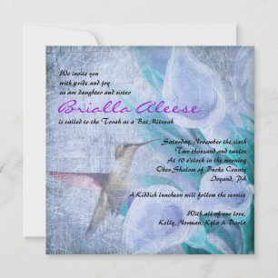 HUMMINGBIRD & CALLA LILY Bat Mitzvah Invitation