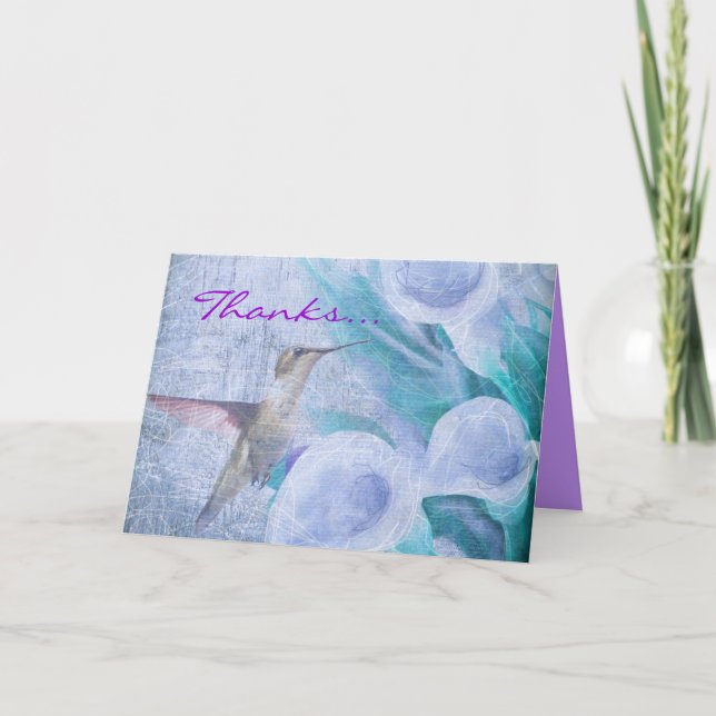 HUMMINGBIRD & CALLA LILY Thank You Card (Front)