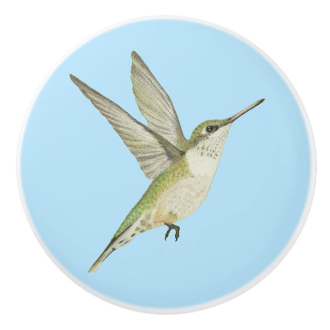 Hummingbird Ceramic Knob (Front)