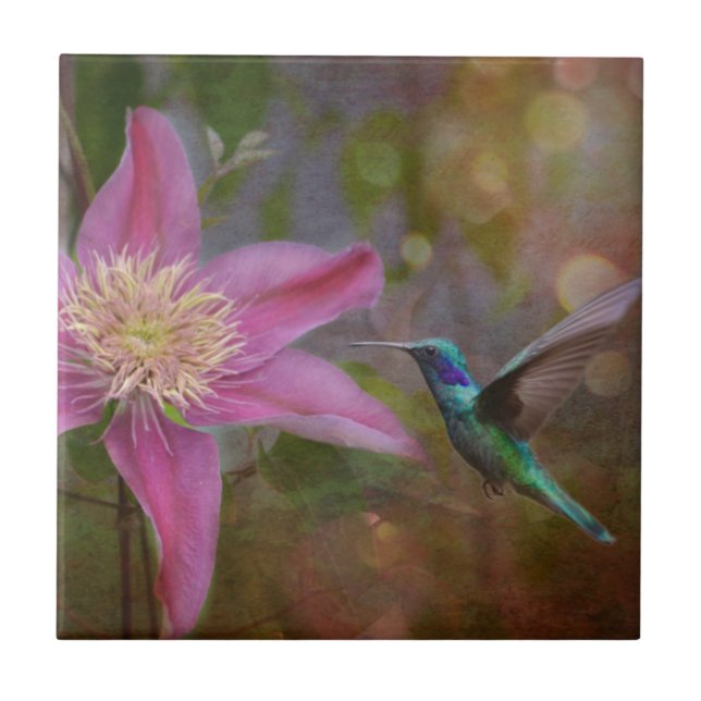 Hummingbird Ceramic Tile (Front)