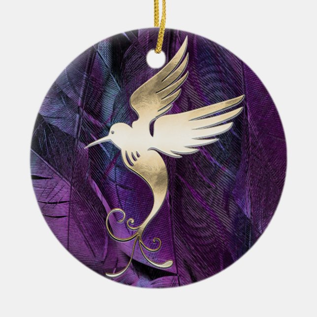 Hummingbird Ceramic Tree Decoration (Front)