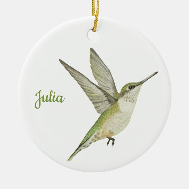 Hummingbird Ceramic Tree Decoration (Front)