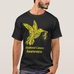 hummingbird childhood cancer warrior with gold rib T-Shirt