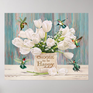 Hummingbird Choose to be happy Housewarming Gifts Poster