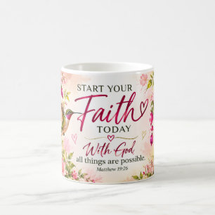 Hummingbird Christian Mug–Inspirational Faith Mug