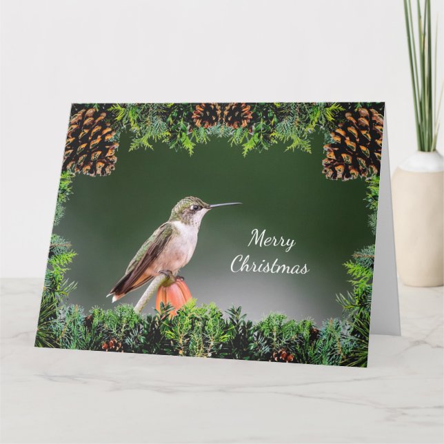 Hummingbird Christmas Card (Front)