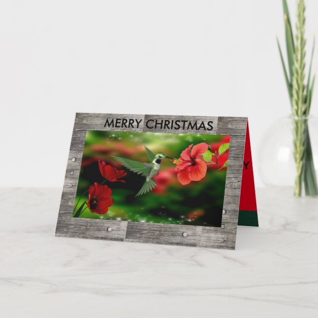Hummingbird Christmas Card (Front)