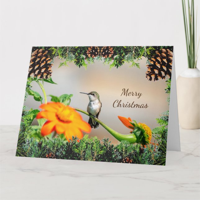 Hummingbird Christmas Card (Front)