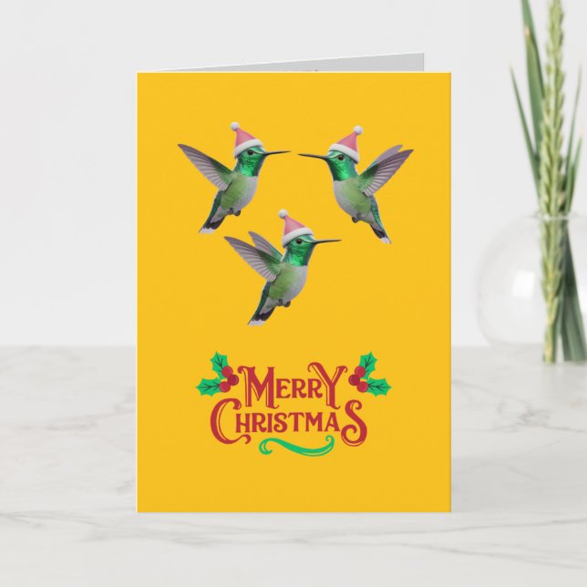 Hummingbird Christmas Card (Front)