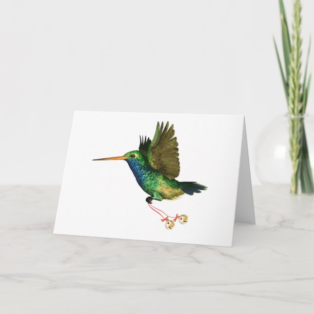 Hummingbird Christmas Holiday Card (Front)