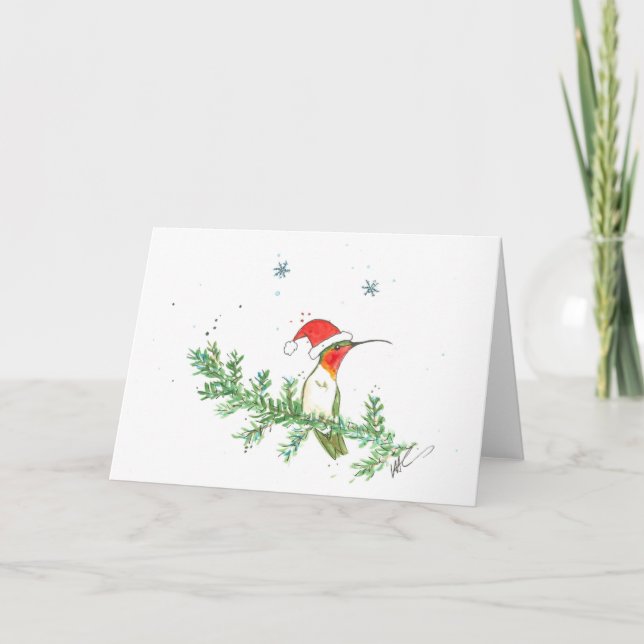 Hummingbird Christmas Holiday Card (Front)