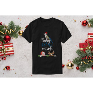 Hummingbird Christmas Shirt-Baby its cold outside T-Shirt