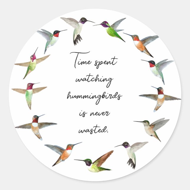 Hummingbird Classic Round Sticker (Front)