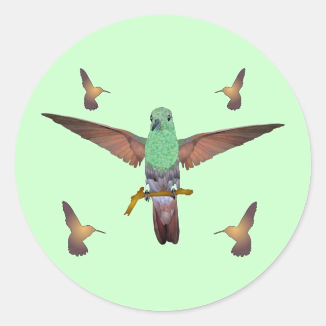 Hummingbird Classic Round Sticker (Front)