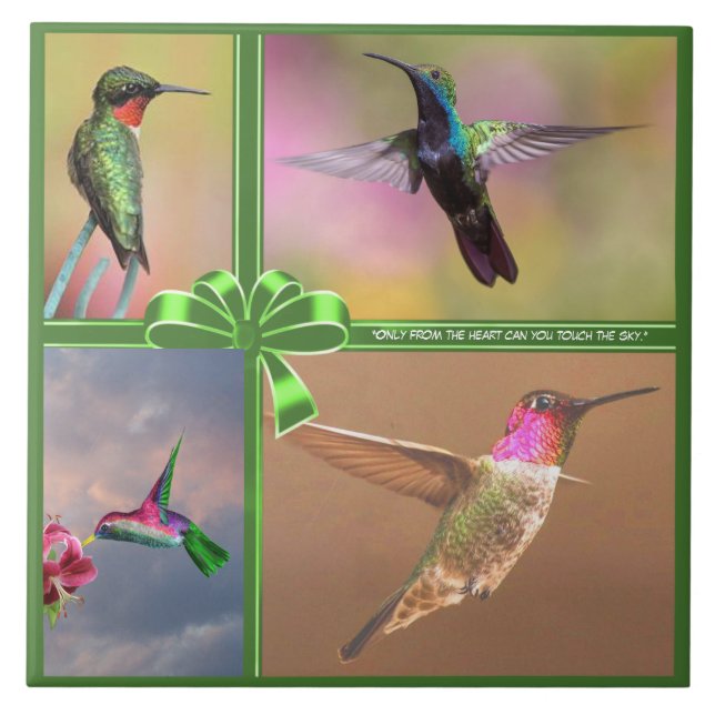 HUMMINGBIRD COLLAGE, QUOTE TILE (Front)