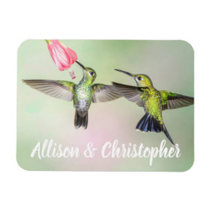 Hummingbird Couple Flying Together Personalised Magnet