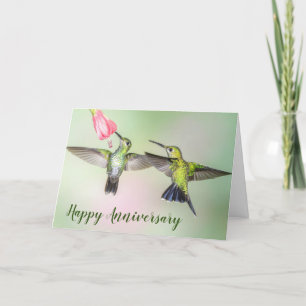 Hummingbird Couple Happy Anniversary Personalised Card