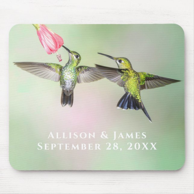 Hummingbird Couple Personalised Mouse Mat (Front)
