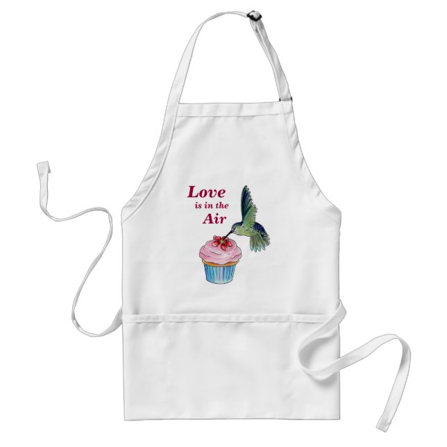 Hummingbird Cupcake Love is in the Air Standard Apron (Front)