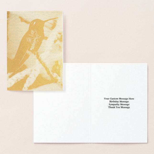 Hummingbird Custom Message Card (Display)