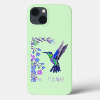 Hummingbird Design Botanical Flowers Bird Lovers