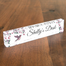 Hummingbird Desk Nameplate