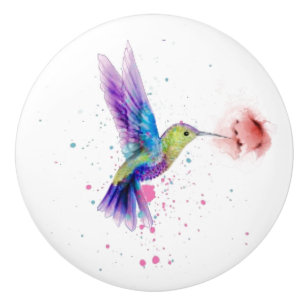 Hummingbird drawer knobs ceramic