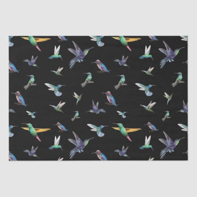 Hummingbird Eisvogel Life Watercolor Tissue Paper (Front)