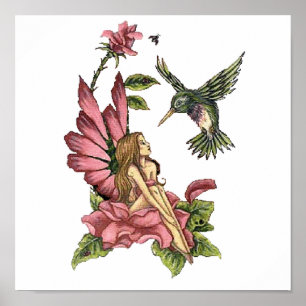 Hummingbird Fairy Poster
