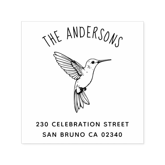 Hummingbird Family Address Delicate Sweetness Self-inking Stamp (Design)