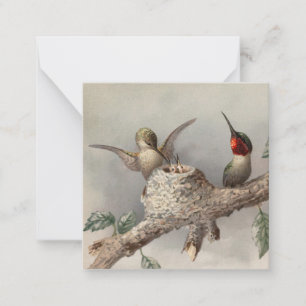 Hummingbird Family Vintage Notecard