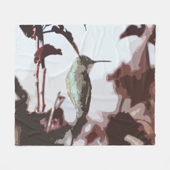 Hummingbird Fleece Blanket (Front (Horizontal))