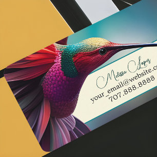 Hummingbird Flight Colorful Abstract Elegant Bird Business Card