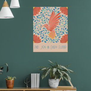 Hummingbird Floral Art Print