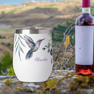 Hummingbird Floral Custom Text