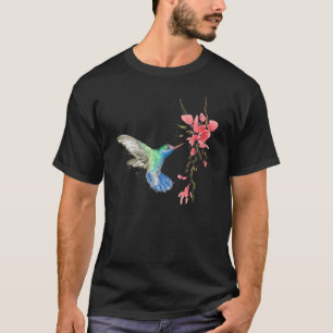 Hummingbird Floral Flowers Bird  Nature T-Shirt