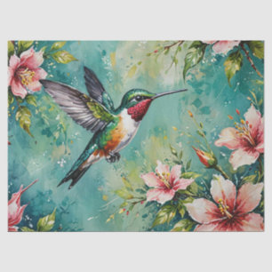 Hummingbird Floral Tissue Paper