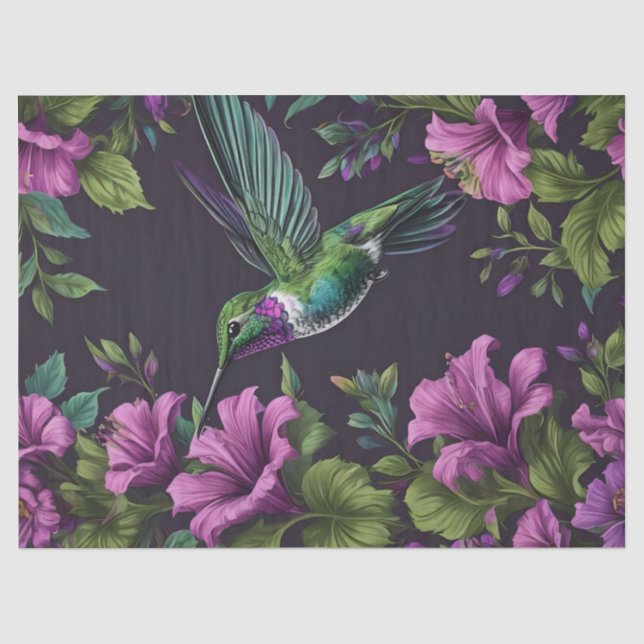 Hummingbird Floral  Tissue Paper (Front)