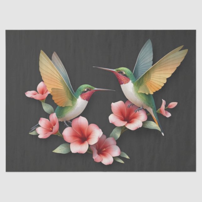 Hummingbird Floral  Tissue Paper (Front)