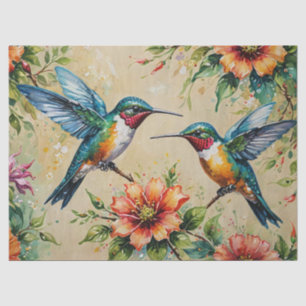 Hummingbird Floral  Tissue Paper