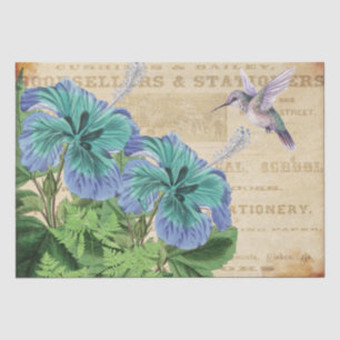 Hummingbird Floral Vintage Decoupage  Tissue Paper