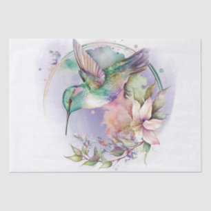 Hummingbird Floral Watercolor Tissue Paper