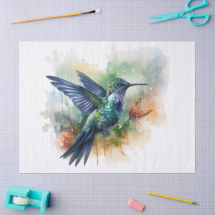 Hummingbird Floral Watercolor Tissue Paper