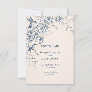 Hummingbird Floral Wedding Save The Date