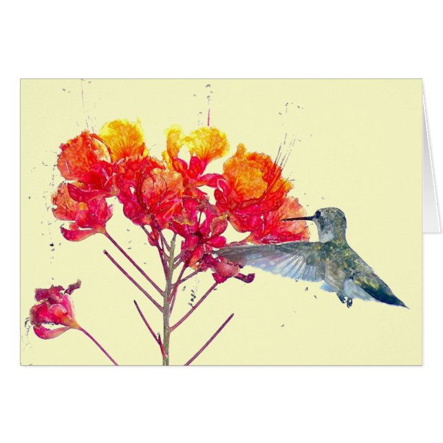 Hummingbird Flower Card (Front Horizontal)