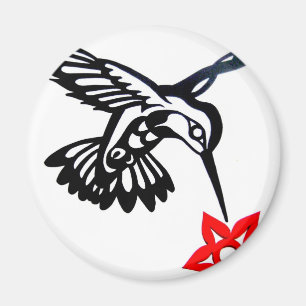 Hummingbird & Flower Magnet