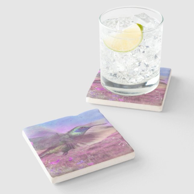 HUMMINGBIRD FLOWER TO FLOWER STONE COASTER (Side)